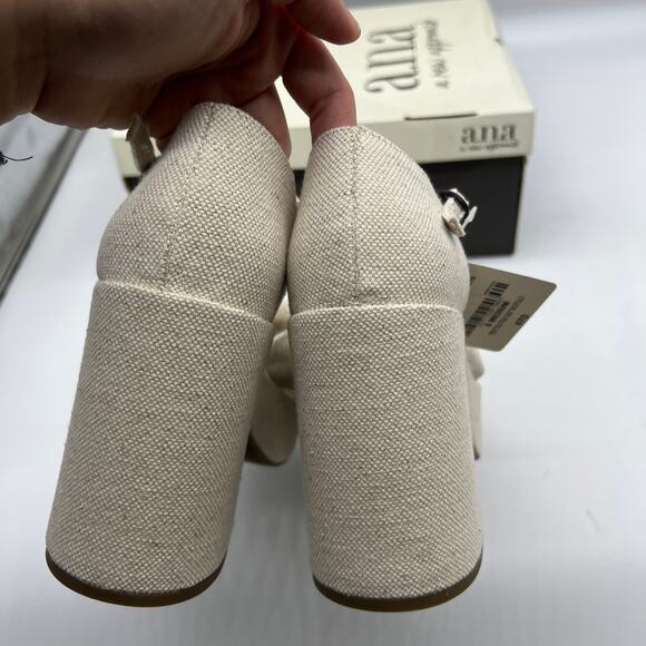 a.n.a Womens Holland Heeled Sandals Cream Natural Platform Size 8M - Picture 6 of 8